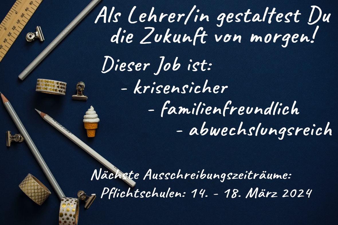 Lehrerwerden Ausschreibung September