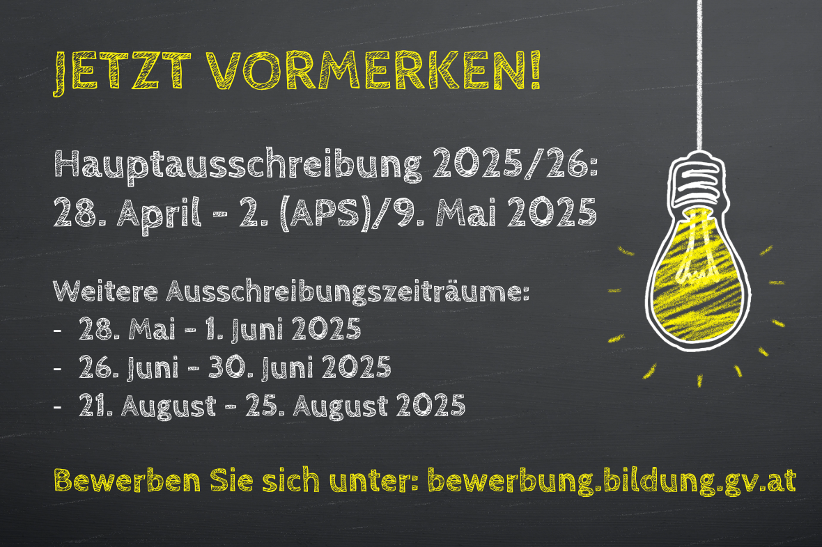 Ankündigung Hauptausschreibung